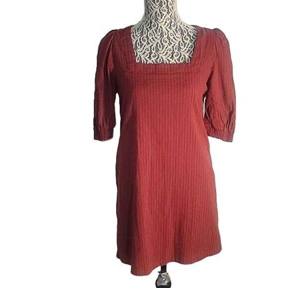 BB Dakota Steve Madden Rust Square Neck Puff Sleeve Mini Dress BL308254 Mens M